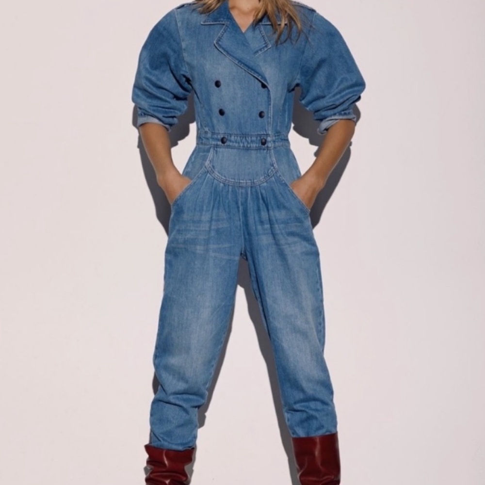 FRAME DENIM Jumpsuit Long Sleeve Double Front Buttons size S